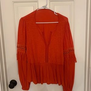 Lucky brand fringe cotton top